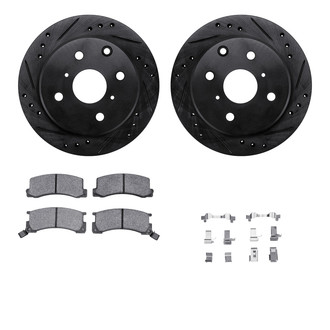 R1 Concepts® - Drilled and Slotted Rear Brake Kit with Optimum OE Pads