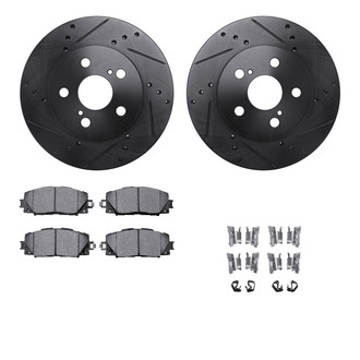 R1 Concepts® - Drilled and Slotted Front Brake Kit with Optimum OE Pads