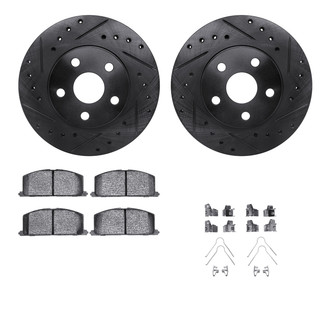 R1 Concepts® - Drilled and Slotted Front Brake Kit with Optimum OE Pads