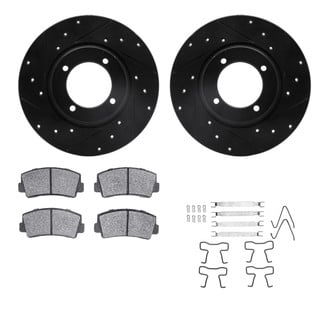 R1 Concepts® - Drilled and Slotted Brake Kit with Optimum OE Pads
