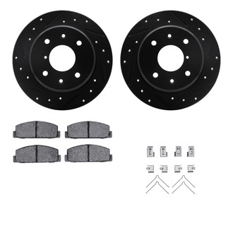 R1 Concepts® - Drilled and Slotted Rear Brake Kit with Optimum OE Pads