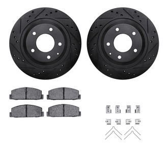 R1 Concepts® - Drilled and Slotted Rear Brake Kit with Optimum OE Pads