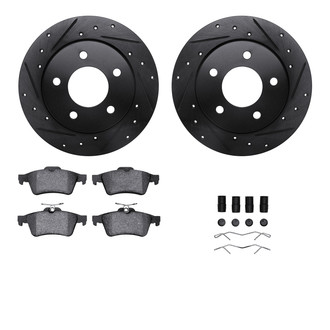 R1 Concepts® - Drilled and Slotted Rear Brake Kit with Optimum OE Pads