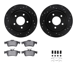 R1 Concepts® - Drilled and Slotted Rear Brake Kit with Optimum OE Pads