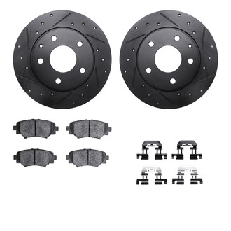 R1 Concepts® - Drilled and Slotted Rear Brake Kit with Optimum OE Pads