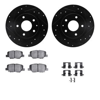 R1 Concepts® - Drilled and Slotted Rear Brake Kit with Optimum OE Pads