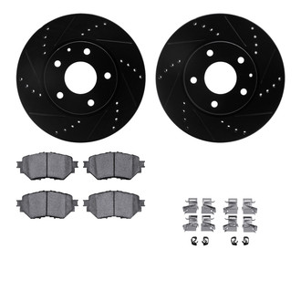 R1 Concepts® - Drilled and Slotted Front Brake Kit with Optimum OE Pads