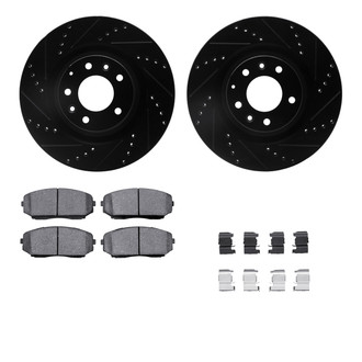 R1 Concepts® - Drilled and Slotted Front Brake Kit with Optimum OE Pads