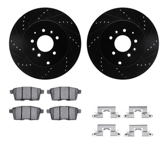 R1 Concepts® - Drilled and Slotted Rear Brake Kit with Optimum OE Pads