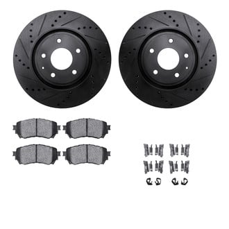 R1 Concepts® - Drilled and Slotted Front Brake Kit with Optimum OE Pads