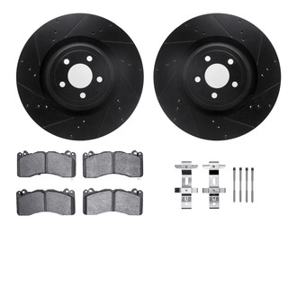 R1 Concepts® - Drilled and Slotted Front Brake Kit with Optimum OE Pads