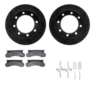 R1 Concepts® - Drilled and Slotted Front Brake Kit with Optimum OE Pads
