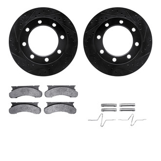 R1 Concepts® - Drilled and Slotted Front Brake Kit with Optimum OE Pads