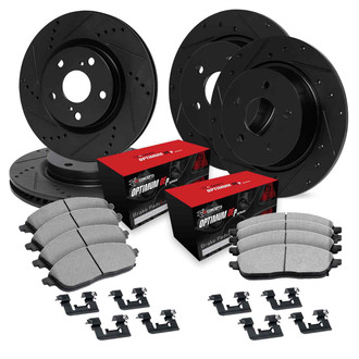 R1 Concepts® - Drilled and Slotted Brake Kit with Optimum OE Pads