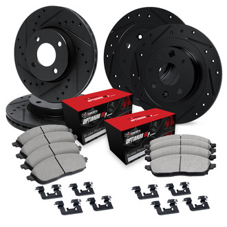 R1 Concepts® - Drilled and Slotted Brake Kit with Optimum OE Pads