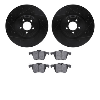 R1 Concepts® - Drilled and Slotted Front Brake Kit with Optimum OE Pads
