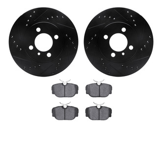 R1 Concepts® - Drilled and Slotted Front Brake Kit with Optimum OE Pads