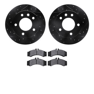 R1 Concepts® - Drilled and Slotted Front Brake Kit with Optimum OE Pads