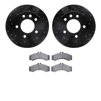 R1 Concepts® - Drilled and Slotted Front Brake Kit with Optimum OE Pads