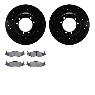 R1 Concepts® - Drilled and Slotted Front Brake Kit with Optimum OE Pads