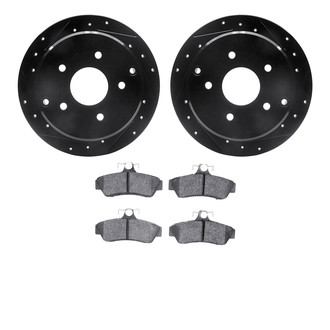 R1 Concepts® - Drilled and Slotted Rear Brake Kit with Optimum OE Pads