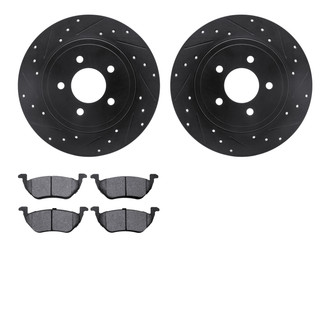 R1 Concepts® - Drilled and Slotted Rear Brake Kit with Optimum OE Pads