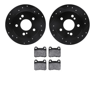 R1 Concepts® - Drilled and Slotted Rear Brake Kit with Optimum OE Pads
