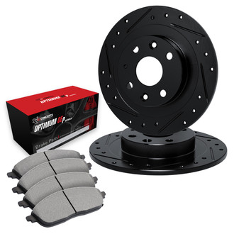 R1 Concepts® - Drilled and Slotted Brake Kit with Optimum OE Pads