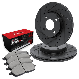 R1 Concepts® - Drilled and Slotted Brake Kit with Optimum OE Pads