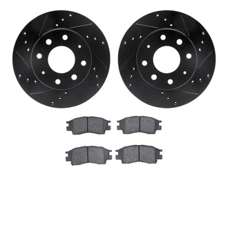 R1 Concepts® - Drilled and Slotted Front Brake Kit with Optimum OE Pads