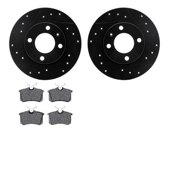 R1 Concepts® - Drilled and Slotted Rear Brake Kit with Optimum OE Pads