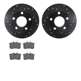 R1 Concepts® - Drilled and Slotted Rear Brake Kit with Optimum OE Pads