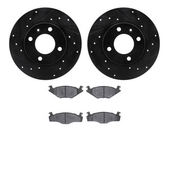 R1 Concepts® - Drilled and Slotted Front Brake Kit with Optimum OE Pads