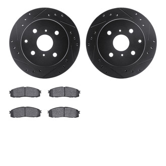R1 Concepts® - Drilled and Slotted Rear Brake Kit with Optimum OE Pads