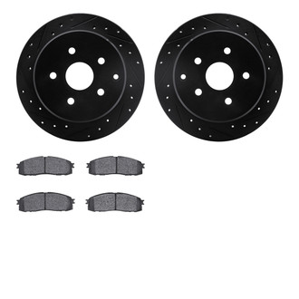 R1 Concepts® - Drilled and Slotted Rear Brake Kit with Optimum OE Pads