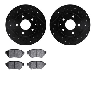 R1 Concepts® - Drilled and Slotted Rear Brake Kit with Optimum OE Pads