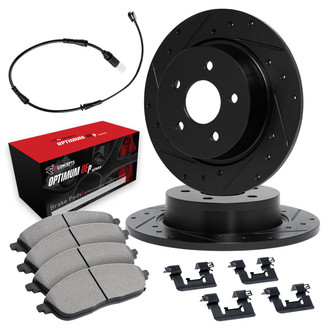 R1 Concepts® - Drilled and Slotted Front Brake Kit with Optimum OE Pads