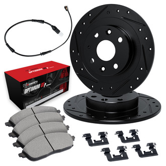 R1 Concepts® - Drilled and Slotted Rear Brake Kit with Optimum OE Pads