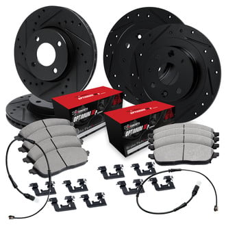 R1 Concepts® - Drilled and Slotted Front and Rear Brake Kit with Optimum OE Pads