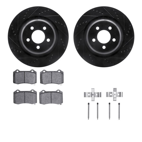  R1 Concepts® - eLINE Series Drilled and Slotted Rear Brake Kit with Performance Off-Road/Tow Brake Pads