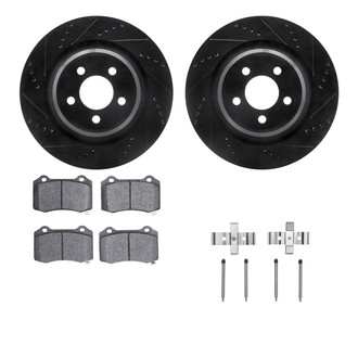 R1 Concepts® - eLINE Series Drilled and Slotted Brake Kit with Performance Off-Road/Tow Brake Pads