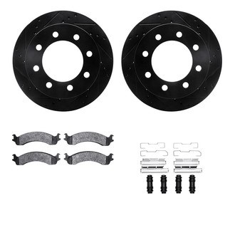 R1 Concepts® - eLINE Series Drilled and Slotted Front Brake Kit with Performance Off-Road/Tow Brake Pads
