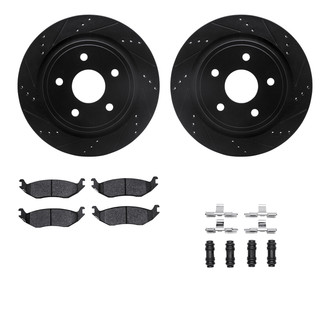 R1 Concepts® - eLINE Series Drilled and Slotted Brake Kit with Performance Off-Road/Tow Brake Pads