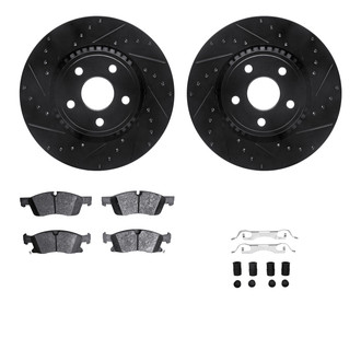 R1 Concepts® - eLINE Series Drilled and Slotted Front Brake Kit with Performance Off-Road/Tow Brake Pads
