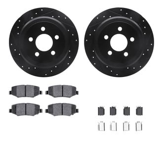 R1 Concepts® - eLINE Series Drilled and Slotted Rear Brake Kit with Performance Off-Road/Tow Brake Pads