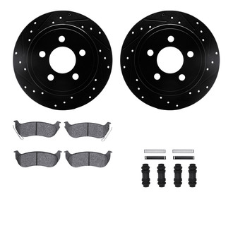 R1 Concepts® - eLINE Series Drilled and Slotted Rear Brake Kit with Performance Off-Road/Tow Brake Pads