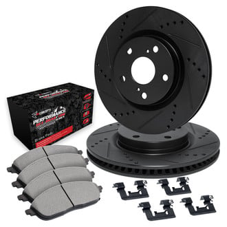R1 Concepts® - eLINE Series Drilled and Slotted Front Brake Kit with Performance Off-Road/Tow Brake Pads