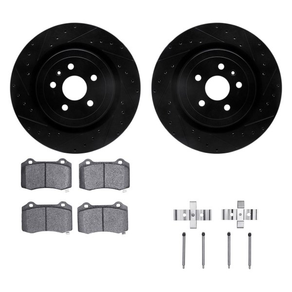  R1 Concepts® - eLINE Series Drilled and Slotted Rear Brake Kit with Performance Off-Road/Tow Brake Pads