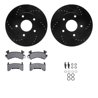 R1 Concepts® - eLINE Series Drilled and Slotted Front Brake Kit with Performance Off-Road/Tow Brake Pads