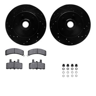 R1 Concepts® - eLINE Series Drilled and Slotted Front Brake Kit with Performance Off-Road/Tow Brake Pads